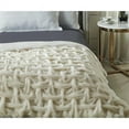 thumbnail image 5 of Posh Living Tristin 50"x60" Stitched Faux Fur Soft Fabric Throw in Cream/White, 5 of 10