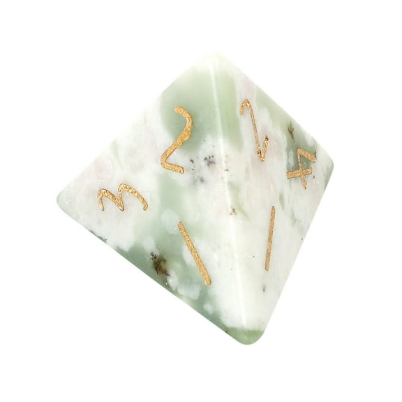 Lucky Jade Dice  Hand-Carved Gemstone Dice D4 D6 D8 D10 D12 D20 Percentile or 7PCS Polyhedral Set for DnD & Tabletop RPG Games