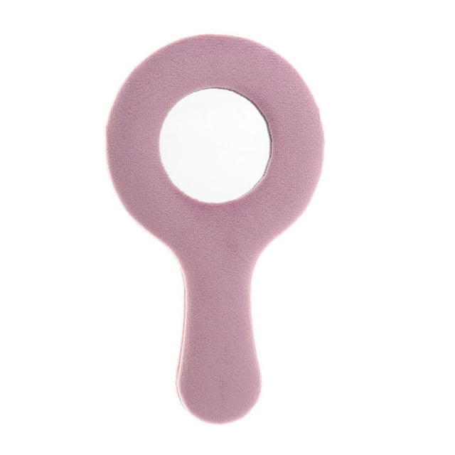 kusrkot Cloth Cover Cute Travel Cosmetic Handheld Makeup Mirror for Handbag Outdoor - Pink