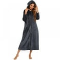 thumbnail image 1 of Women Fleece Hooded Bathrobe - Plush Long Robe S-2XL, 1 of 7