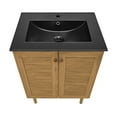 thumbnail image 5 of Bron 24 in. Brown Oak Bathroom Vanity With Black Ceramic Sink Top, 5 of 8