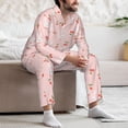 thumbnail image 6 of KLL Rabbit And Cherry Sleepwear Mens Flannel Pajamas,Long Cotton Pj Set, 6 of 7