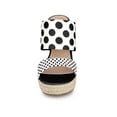 thumbnail image 6 of BLISSFUL STEP Women's Polka Dots Platform Espadrille Wedge Heels Sandals, 6 of 7