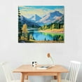 thumbnail image 3 of COMIO  Nature Mountain Canvas Wall Art National Park Painting Lake Blue Ridge Landscape Picture, Panoramic Artwork Framed Large Size for Home Office Living Room Bedroom Bathroom Wall Decor, 3 of 5