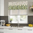 thumbnail image 5 of 2 Pack Valances for Windows, St. Patrick's Day Window Valances for Living Room/Bedroom/Bathroom, Spring Green Shamrock Botanical Beige Light Filtering Kitchen Curtain Valance 42"W x18" L, 5 of 9