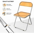 thumbnail image 4 of VINGLI Folding Chairs 4 Pack, Clear Chair Foldable and Stackable, Acrylic Plastic Panel & Metal Chrome Frame, Weight Capacity 350 lbs, Orange, 4 of 16