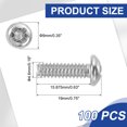 thumbnail image 2 of Uxcell Vis de Machine à Tête de Poêle, Vis Rondes en Acier Inoxydable 304 pour Armoire 100 10-24 x 5/8 Pouces, 2 of 7
