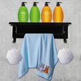 thumbnail image 4 of Estante de almacenamiento sin clavos montado en la pared impermeable para baño con gancho (negro), 4 of 8