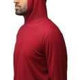 thumbnail image 4 of X RAY JEANS Mens Long Sleeve Hooded T-Shirt, Burgundy, 2XL, 4 of 6