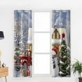 thumbnail image 5 of Farmhouse Christmas Blackout Curtains | Light Blocking Print Window Curtains, Snowman Xmas Tree Truck Snowflake Thermal Insulated Window Drapes for Living Room Kitchen (2 Panels, 104"W x 90"L), 5 of 7