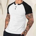 thumbnail image 2 of CHUMUD Men's Henley Shirt Summer Crewneck Color Block Slim Fit Short Sleeve T Shirts Button Up Tees, 2 of 6