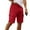 Red, variant on Men's Drawstring Waist Casual Cargo Shorts, Loose-Fit Solid Color Work Shorts with 6 Pockets (Breathable Poly-Cotton Blend) ,Black L