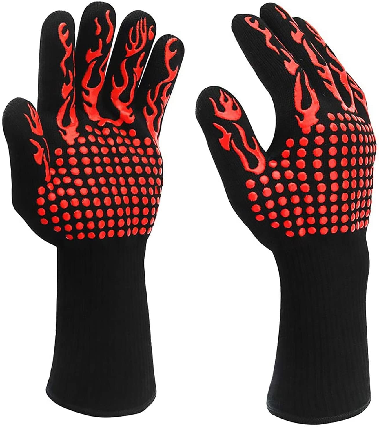 Extreme Heat Resistant Gloves Withstand Heat Up To 932℉ Smoker Grill Gloves For Cooking Grilling Baking Long Oven Mitts Insulated Silicone With Protective Lining BBQ Grill Gloves Cooking Mitts Extreme Heat Resistant Gloves Withstand Heat Up To 932℉ Smoker Grill Gloves For Cooking Grilling Baking Long Oven Mitts Insulated Silicone With Protective Lining BBQ Grill Gloves Cooking Mitts