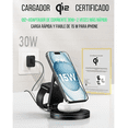 thumbnail image 2 of Kit Base Cargador 3 en 1 Mr. Gadgets Qi2 RGB + Cubo 35W USB-C, carga rápida para iPhone MagSafe, AirPods y Apple Watch, diseño elegante, seguro y portátil, ideal Apple, Negro., 2 of 9