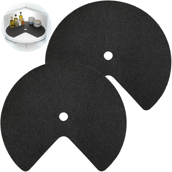 2 Pack Lazy Susan Liners, 31 Inch Cabinet Mats, Circular PVC Kitchen Drawer Liners, Non-Skid Refrigerator and Cupboard Protectors
