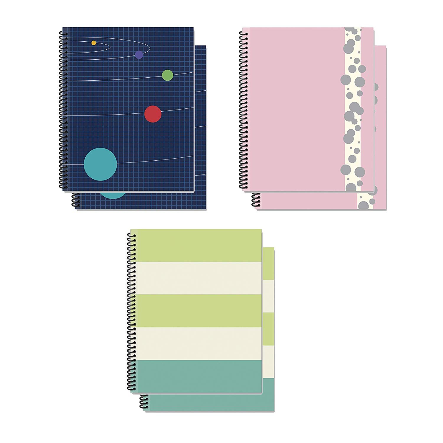 BTHERE Bundle of Spiral Bound Fat Notebooks 6 Notebooks Total! 3