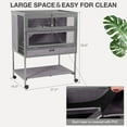 thumbnail image 6 of Aivituvin Guinea Pig Cage, Moveable Metal Frame Hamster Cage Anti-Chewing with Aluminium Alloy Edge, Hideouts, Ramps, Seesaws Chewing Toy, Deeper Pull-Out Leakproof Tray for Indoor Outdoor(Grey), 6 of 7