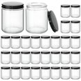 thumbnail image 1 of Tarros para velas KEYWING, paquete de 30 unidades, 240 ml, vidrio transparente con tapas negras, 1 of 6