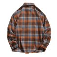 thumbnail image 2 of Camisas Casuales Para Hombre Camisa de manga larga a cuadros suelta y para hombre Camisa casual de moda de talla grande (Orange, XL), 2 of 4