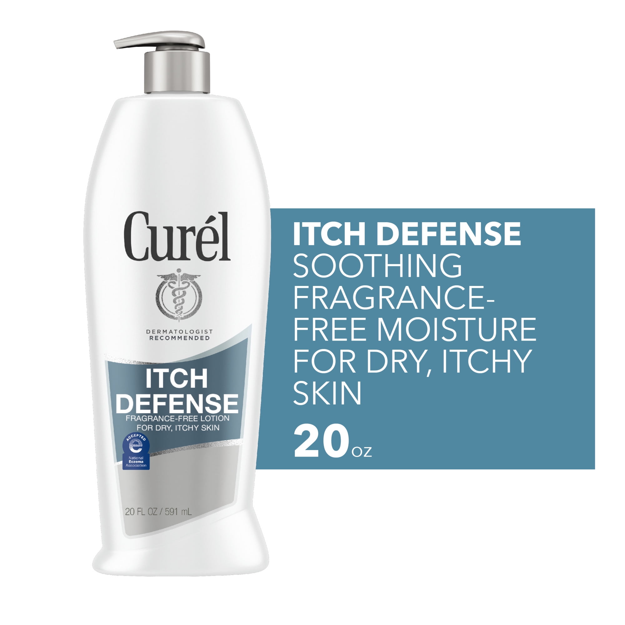 Curel Itch Defense Calming Body and Hand Lotion for Dry, Itchy Skin, 20 fl oz