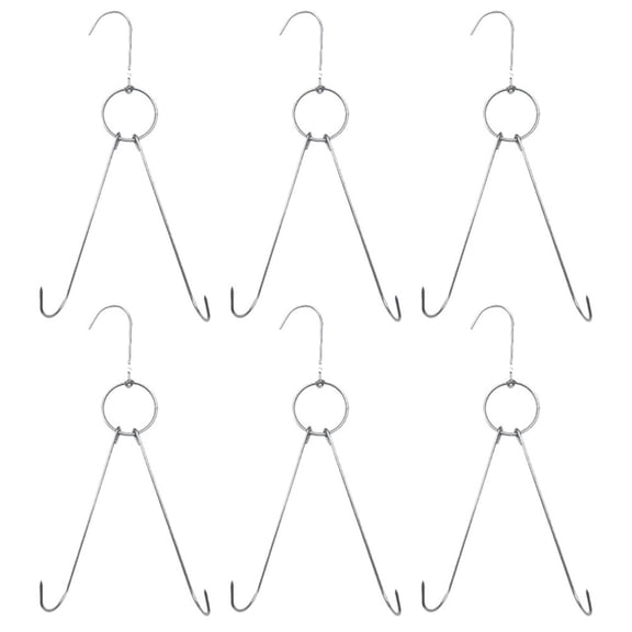 WEAVILUX 6Pcs Stainless Steel Poultry Hooks for Barbecuing BBQ Tools Hanging Roast Duck