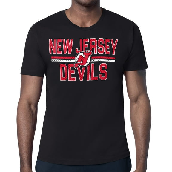 Men's Starter Black New Jersey Devils Mesh Look Team Name T-Shirt