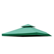 10'x10' Square2-Tier Gazebo Canopy Remplacement Résistant à l'eau Protection Top Cover Garden Sun Shade (Vert)
