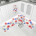thumbnail image 2 of Kitchen Rugs and Mats,Red Blue Poppy Flower Independence Day 2 Piece Anti Fatigue Area Runner Rug Set Comfort Standing Floor Mat,Country Plant on White Non Slip Absorbent Doormats for Laundry, 2 of 6