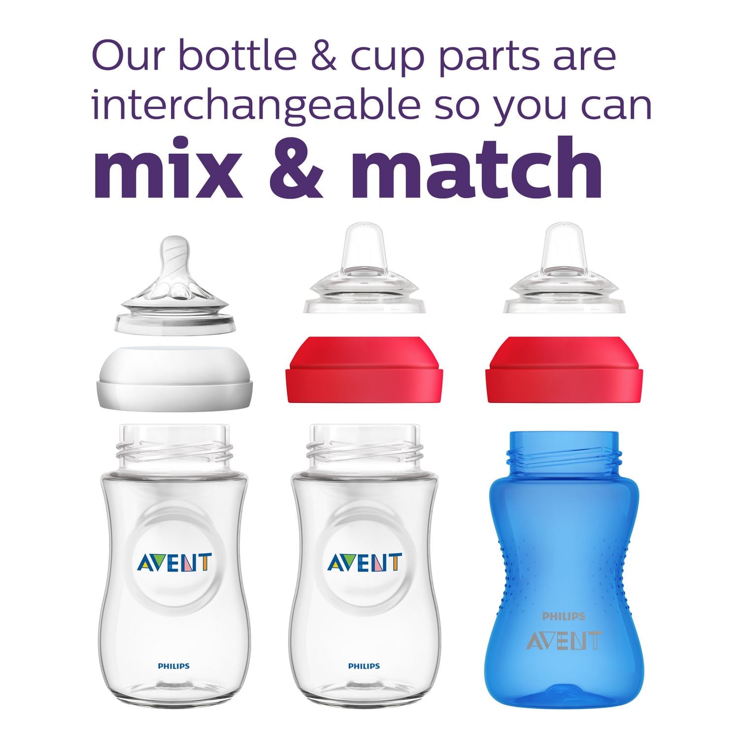 Philips Avent My Grippy Spout Cup, 10oz, 2pk, Pink/Purple, SCF801/22