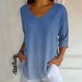 thumbnail image 6 of Tqcoqu Women's V Neck Tunic Tops,3/4 Sleeve Gradient Print Casual Loose Daily Wear Tops,Navy Women's S-XXL, 6 of 7