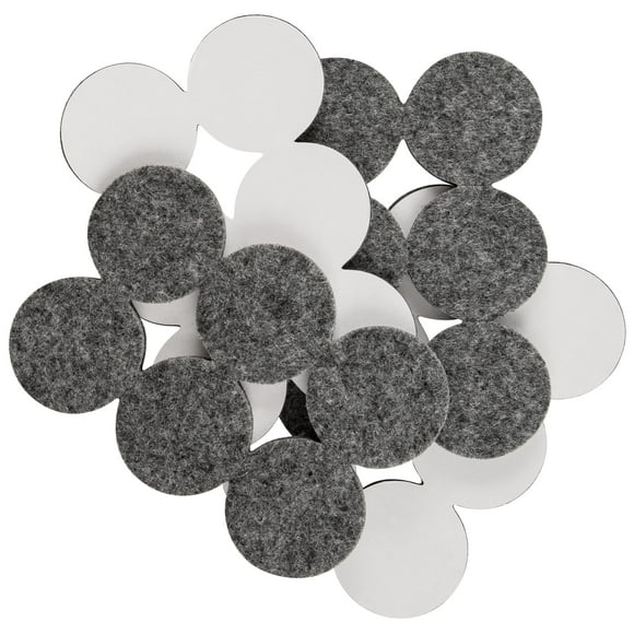 SoftTouch 1 12 Coussinets de Meubles Ronds en Feutre Résistant - Se Déplacer Sans Effort et Protéger les Sols des Surfaces, Gris (24 Pack)