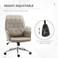 thumbnail image 3 of Vinsetto Microfiber Home Office Chair, Tufted Height Adjustable Computer Desk Chair with Swivel Wheels and Padded Armrests, Light Gray, 3 of 9