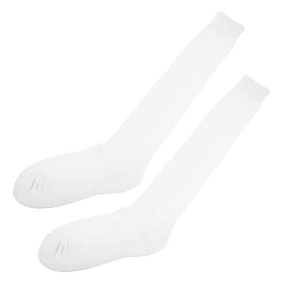 OULII 1Pair White Cotton Knee High Socks with Cushioning for Fencing and Athletic Wear