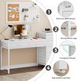 thumbnail image 6 of Condemo Vanity Desk with Reversible Drawer, 55 inch Makeup Vanity Table with 7 Drawers, Make Up Vanities for Women, Girls, All White (Without Mirror), 6 of 7