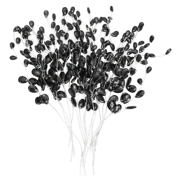 Uxcell Acrylic Bead Drop Stems, Crystal Floral Picks Artificial Crystal Bouquets Flowers for Wedding Party Home Decoration DIY Crafts Celebrations