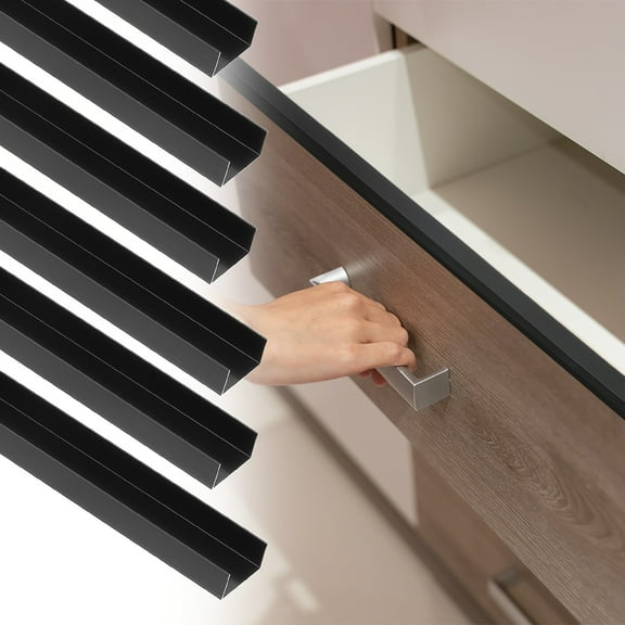 6pack 18" Cabinet Edge Protectors for 13/16" Kitchen Cabinets Frame, Matt Black