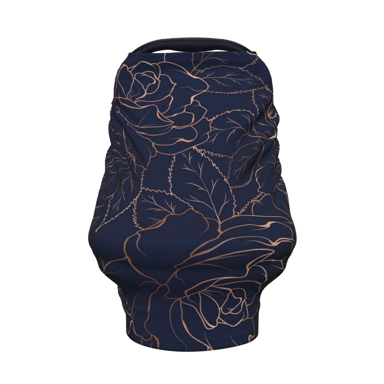 Fotbe Navy Dark Blue Pattern Car Seat Covers for Babies, Nursing Breastfeeding Cover Carseat Canopy, Soft Stretchy Carrier Cover