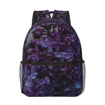 Uemuo Lilac Printed Student Durable Water-resistant Backpack,Travel Backpack,Outdoor Activities Backpack, Laptop Backpack, Multi-compartment Backpack