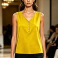 thumbnail image 3 of cocolona Summer Tank Tops for Women V Neck Sleeveless Button Shirts Casual Trendy Solid Color Blouses, 3 of 6