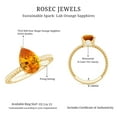 thumbnail image 5 of Rosec Jewels Pear Shape Created Orange Sapphire Solitaire Ring with Moissanite for Women, 10K Yellow Gold, US 6.00, 5 of 9