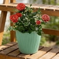 thumbnail image 4 of Kadlawus Flower Pot, Ripples Circular Plastic Container for Home Gardening, Balcony, Stonecrops, And Indoor Greenery, Modern Design Pot with Drainage, 4 of 6