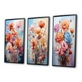 thumbnail image 3 of Designart "Carnations Representation Colorfuled Acrylic III" Floral & Botanical Framed Wall Art Set Of 3 - Peach Carnations Frame Canvas Set For Living Room Decor, 3 of 6