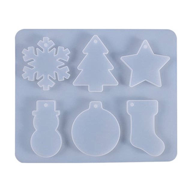 Bewildely Molde de silicona con forma de copo de nieve y muñeco de nieve, epoxi, resistente a altas/bajas temperaturas, fácil de limpiar Artesanía