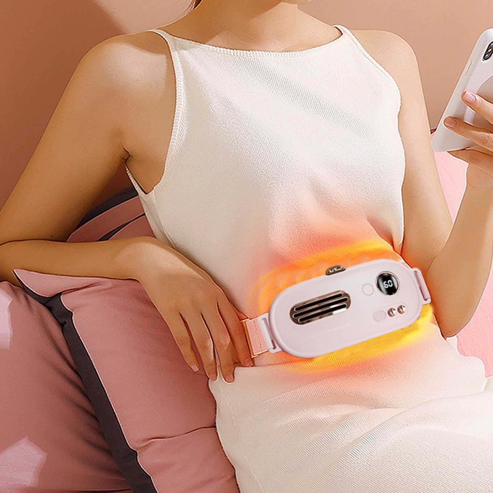 EGNMCR Abdominal, 3 Kinds Of Heating, Vibrating Massage, Rechargeable Abdominal Physical, Suitable For Ladies Or Those With Tired Backs abdominal massager