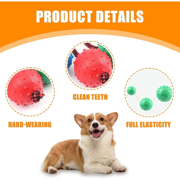Pelotas Con Cuerda Para Perros - 5 Piezas, ø5 Cm, Colores Surtidos, De Caucho Natural Para Jugar Y Cuidar Dientes