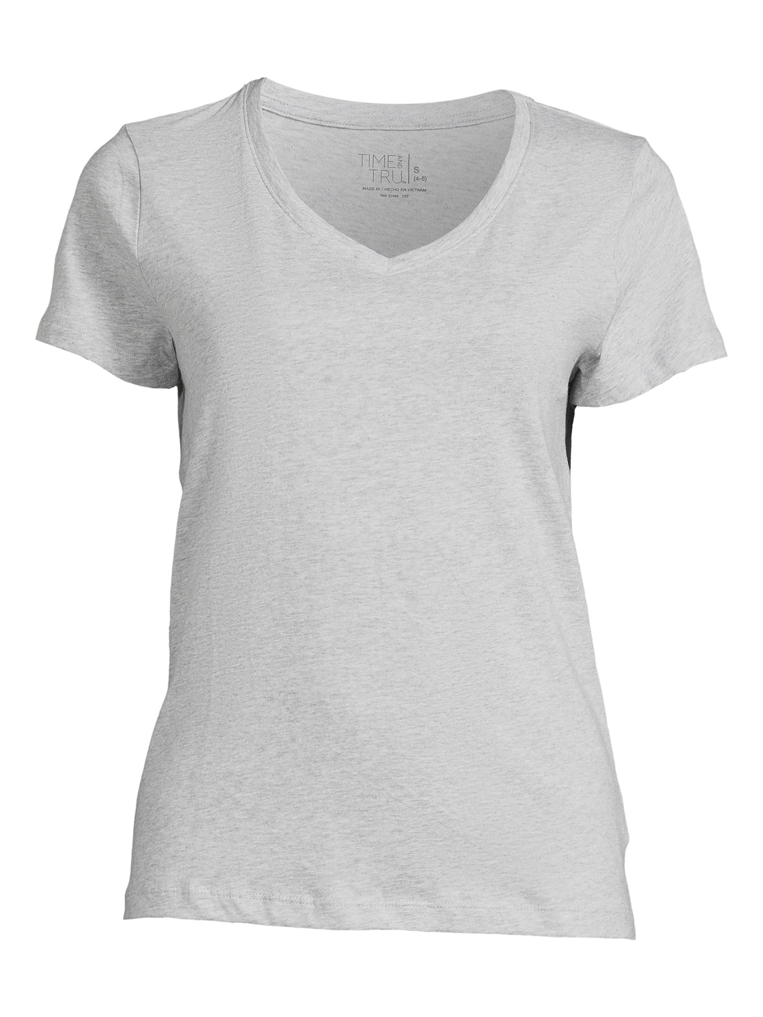 Time and Tru Women's Cotton V-Neck T-Shirt