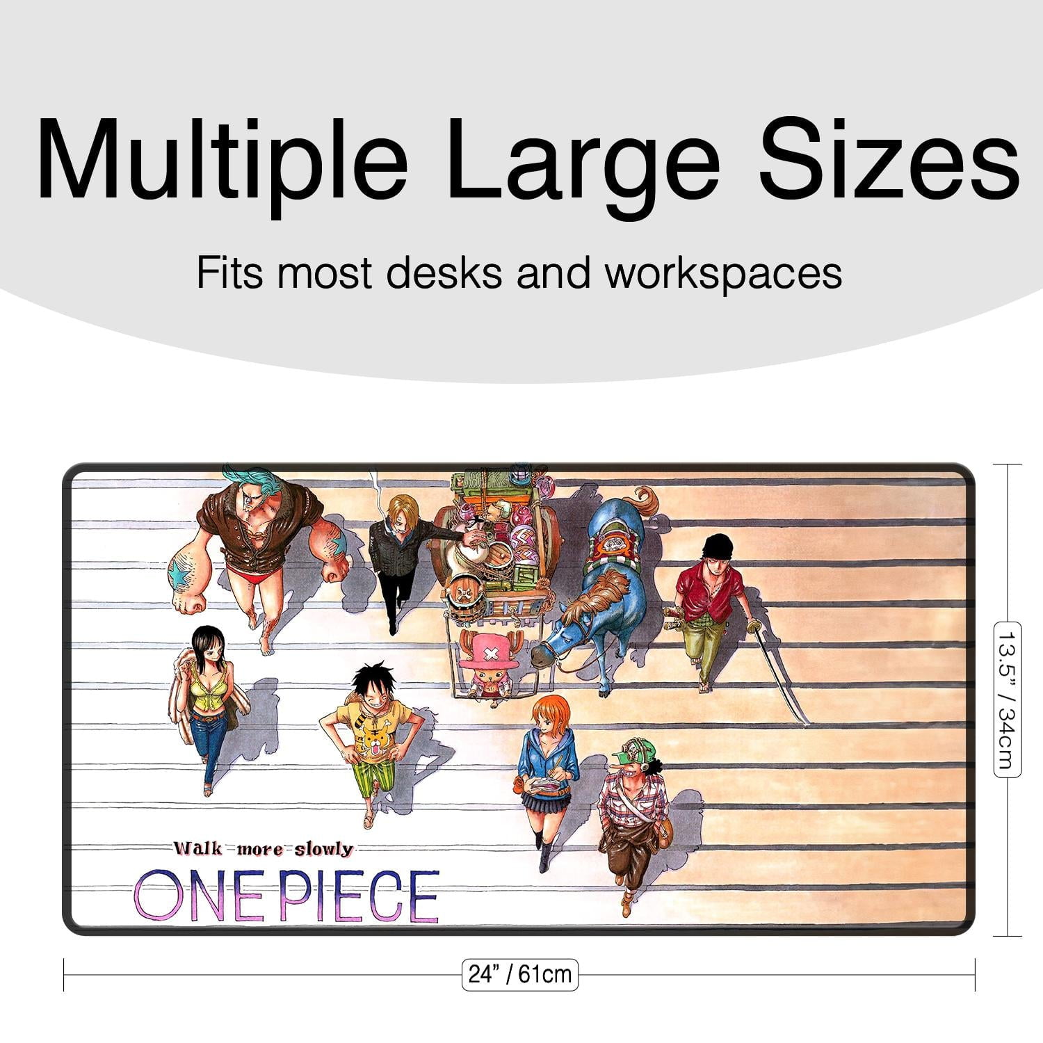 One Piece Mousepad, Large Desk Mat with Anti-Slip Base, Gaming & Office Accessory