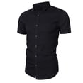 thumbnail image 3 of Camisas Para Hombres Cárdigan Moda Camiseta de Manga Corta Frente Abierto Ropa de Abrigo Suelta Blusa de Mezclilla Abrigo Tops Odeerbi ODB124784, 3 of 5