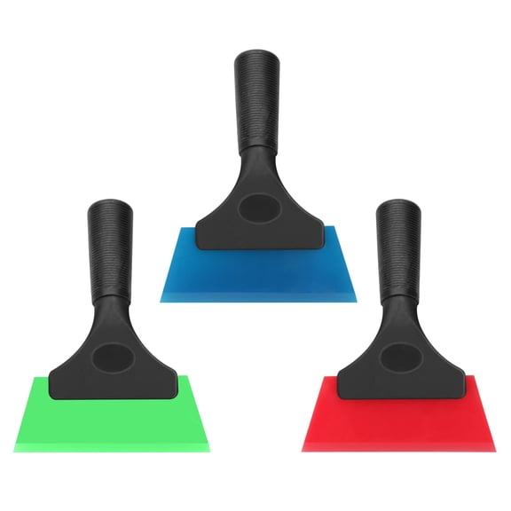 Emlimny 3 Pack Window Tint Squeegee, 5 Inch Auto Water Blade Wiper with No-Slip Handle, for Car Windshield Windows, Mirrors, Glass Doors & Shower Walls – Blue, Green, Red