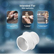 1 Inch PVC Male Adapter – SCH 40 Pipe Fitting with Slip Socket x 1 MNPT Male Thread, White PVC Connector for Plumbing and Water Line Systems